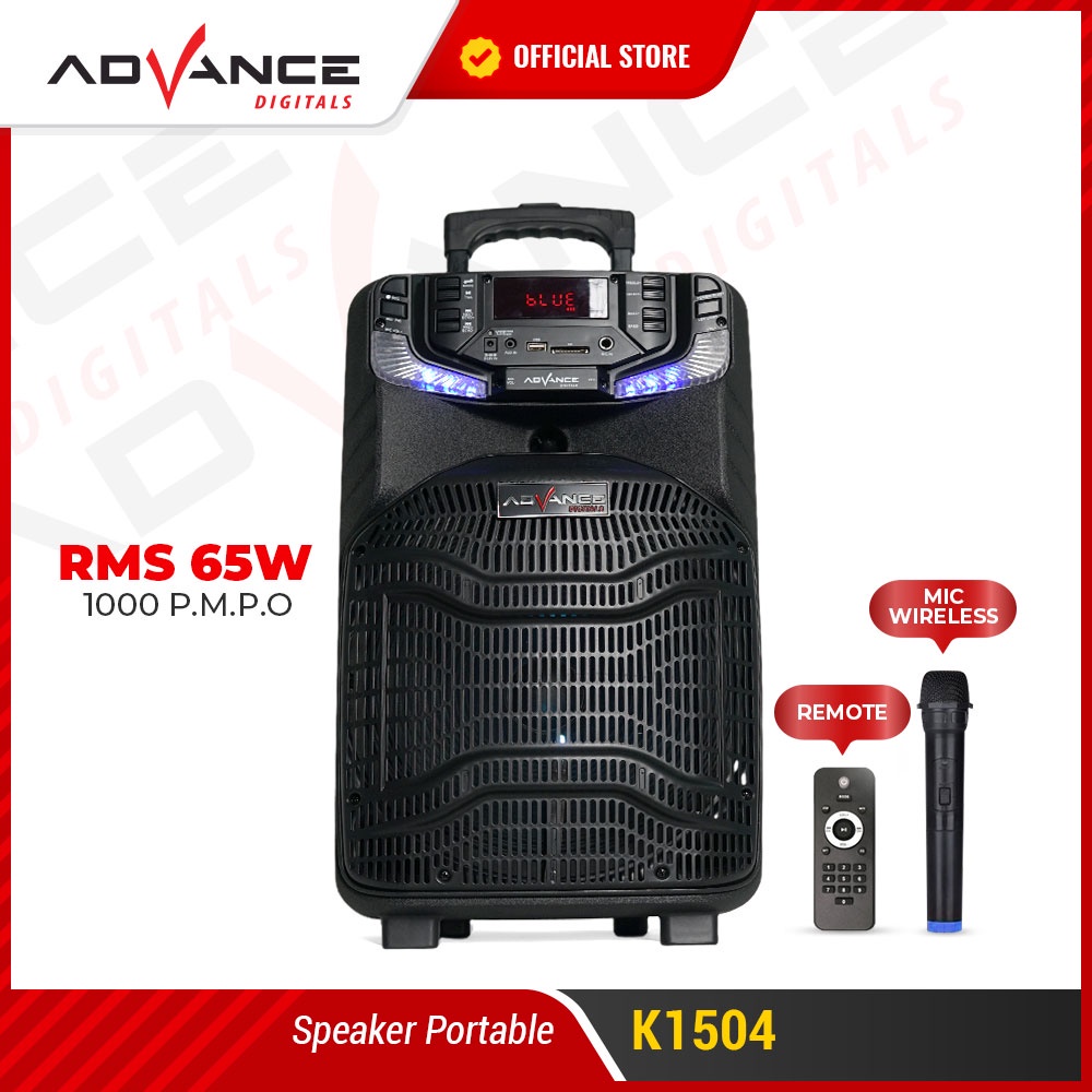 Advance Digitals K1504 Speaker Meeting Bluetooth Salon Aktif 15 inch Gratis 1 Mic Karoke