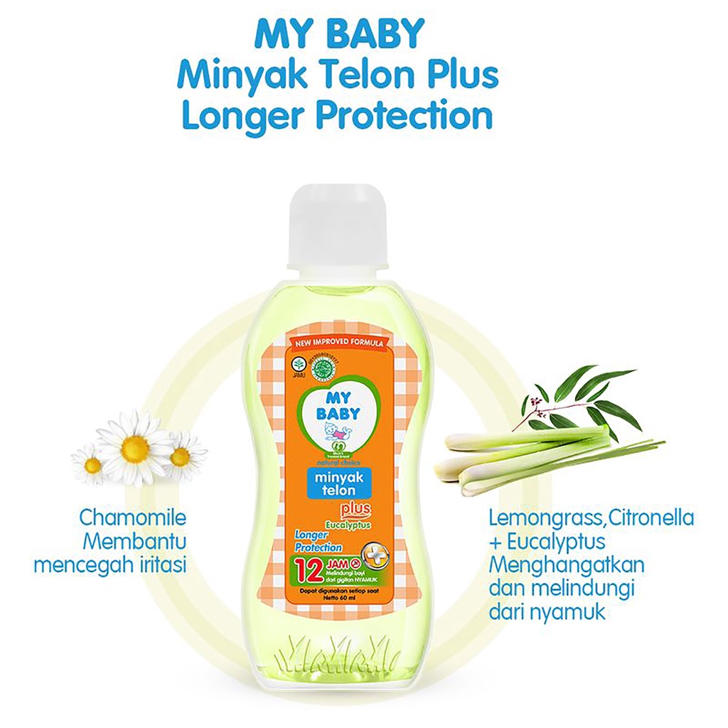 Bisa COD My Baby Minyak Telon Plus Eucalyptus 90ml 60ml Longer Protection
