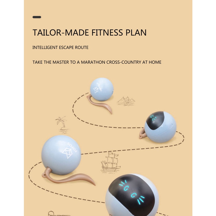 Smart Interactive Cat Toy 360 Degree Self Rotating Ball, USB Rechargeable Pet Toy