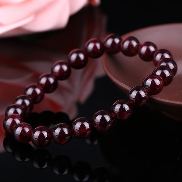 [Bayar di Tempat] Gelang Pria Wanita Batu Garnet Grade AAA