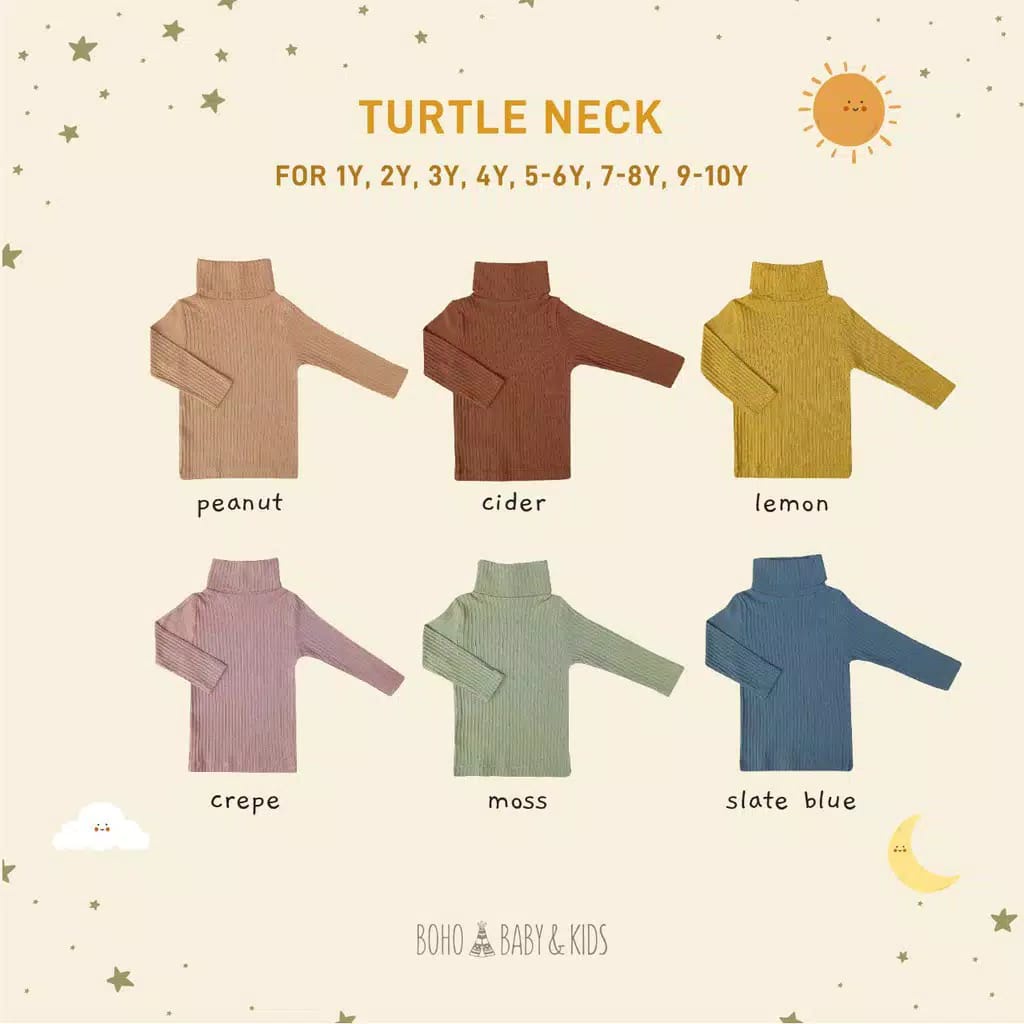 Bohopanna Top Turtelneck Winter Collection/ Bohobaby Top Turtleneck -Winter Collection - Atasan Lengan Panjang Anak (BHB-TT)