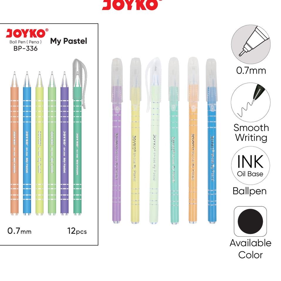 

Bestseller QM8M9 Ball Pen Pulpen Pena Joyko BP-336 My Pastel 0.7 mm 1 Box 12 Pcs D70 Harga Promo
