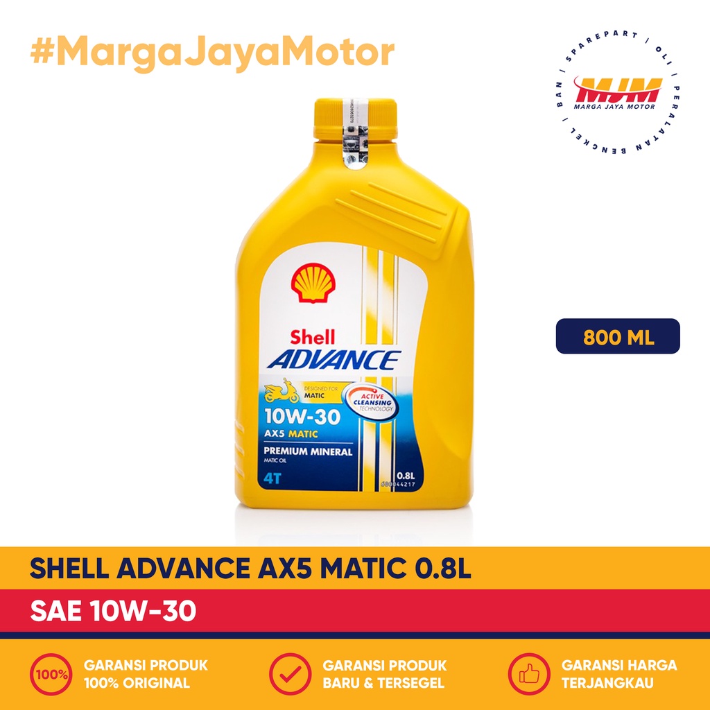 Shell Advance AX5 Matic 10W/30 800ml Shell Oil 0.8L