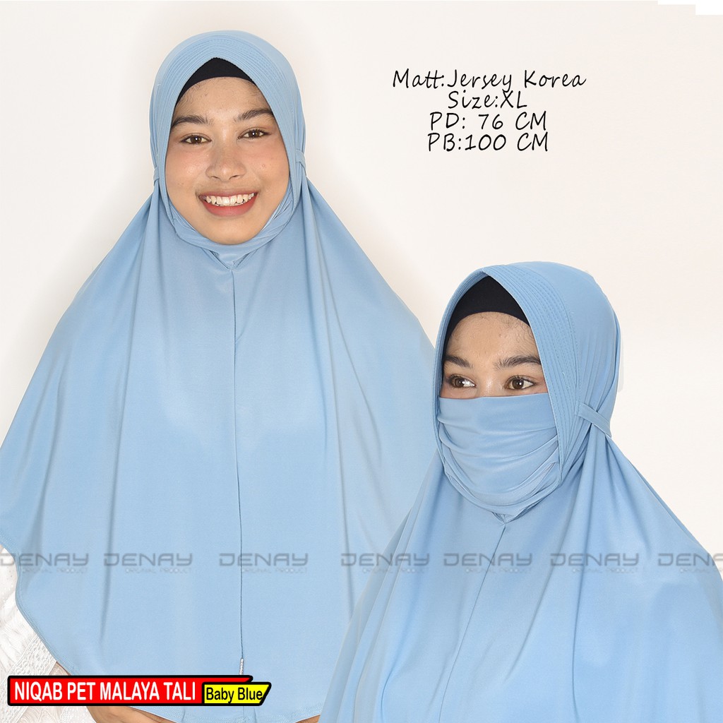 TOKODENAY - Hijab Masker - Niqab Malaya 2in1 - Bahan Jersey - Jilbab Wanita Muslimah - Best Seller