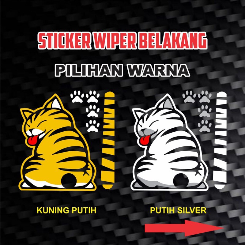 Sticker Mobil - stiker kaca mobil wiper kucing