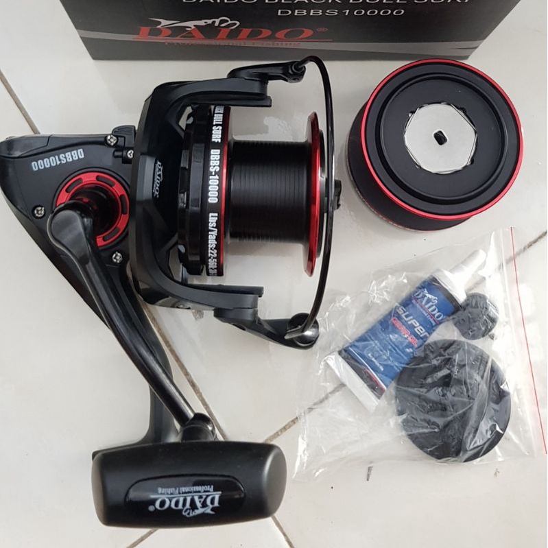 sale cuci gudang reel pancing pasiran daido black bull surf dbbs10000 (free spol & grease)