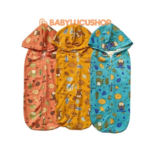 Bedong Instan Resleting Kenzy Premium SNI Bedong Bayi Hoddie Instant Resleting Swaddle