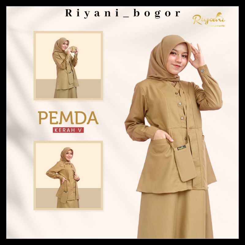 GAMIS PEMDA KERAH V by RIYANI GAMIS PEMDA GAMIS KERJA GAMIS DINAS GURU
