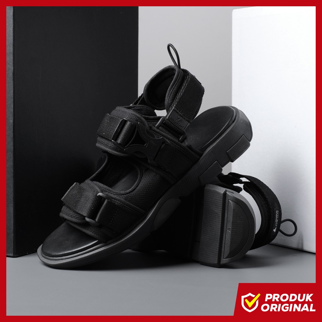 KIND FULL BLACK ORIGINAL x REYL MAN Sandal Casual Hitam Pria Sendal Santai Hijack Gunung Size 44 45