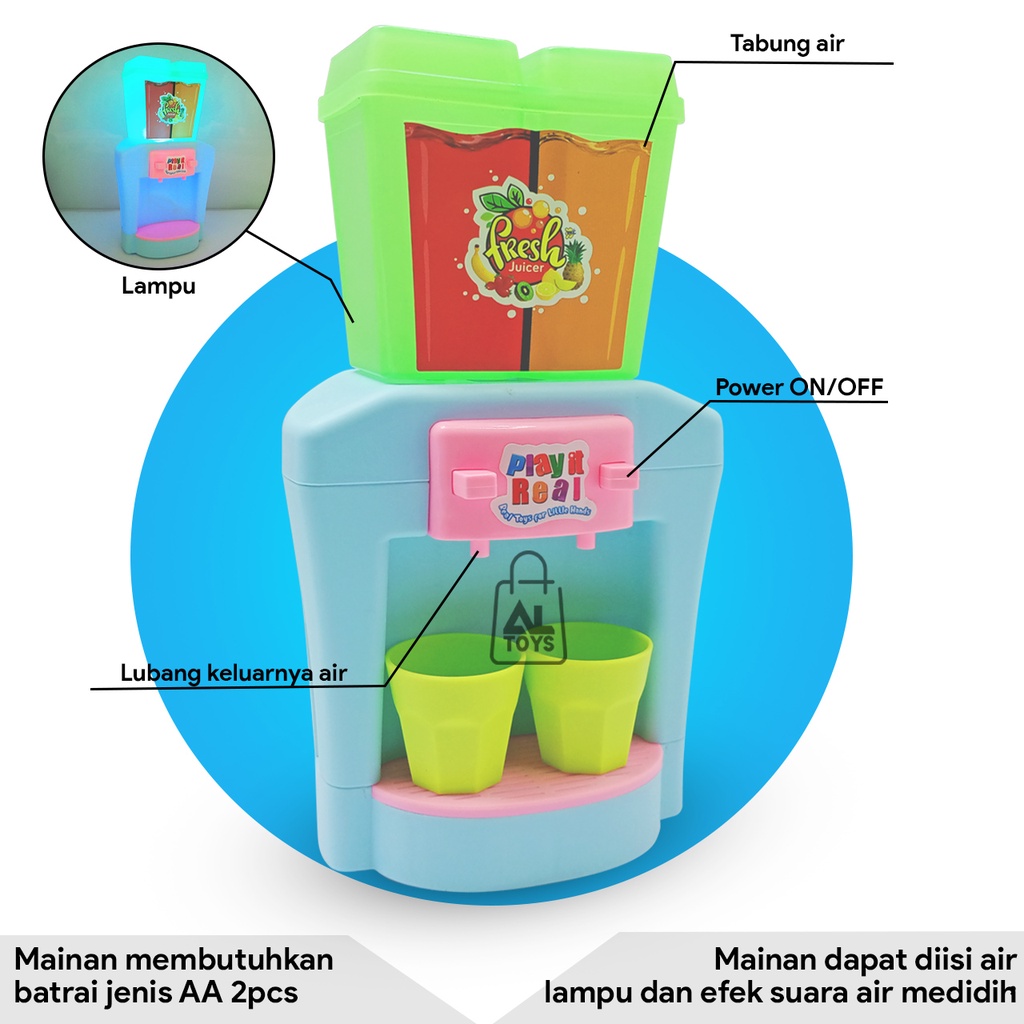 Mainan Peralatan Dapur Blender Juicer Mixer Dispenser Magic Kettle Teko Mainan Masak Masakan