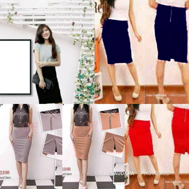 Rok span pendek wedges (bahan import)