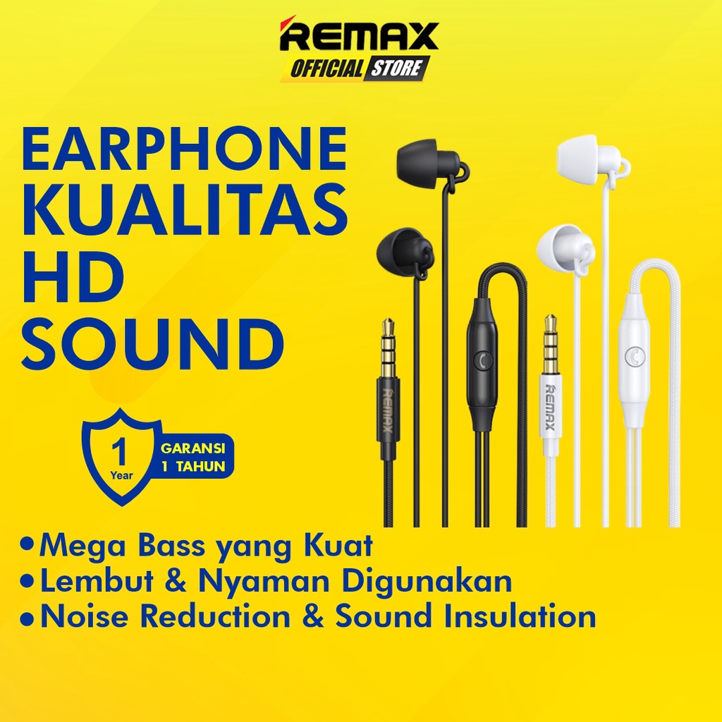 Remax RM-208 Wired Sleep Earphone Garansi Resmi / Earphone Murah / Earphone Terbaik / Earphone Remax