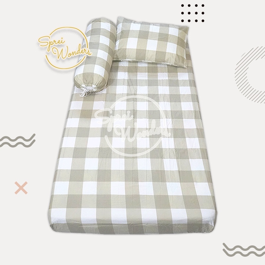 SPREI/SEPRAI HOMEMADE MOTIF EMILLY KOTAK/GRID UK 90/100/120/160/180/200 KOREAN STYLE AESTETHIC KATUN DISPERSE || TINGGI 20CM