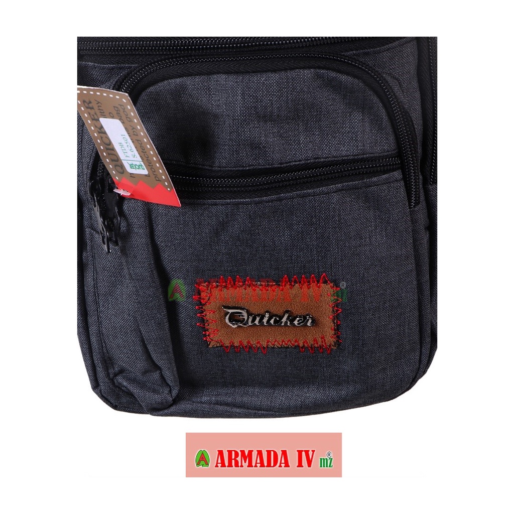 Tas Slempang Pria 62501Quicker Abu Tua Tas Slingbag