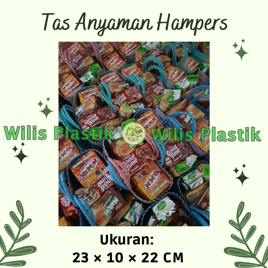 Tas Anyam Hampers Murah Keranjang Belanja Tas Bingkisan ukuran Kecil (S) untuk Souvenir Parcel Snack Hampers Hantaran Muat Kotak Snack Thinwall Sembako d