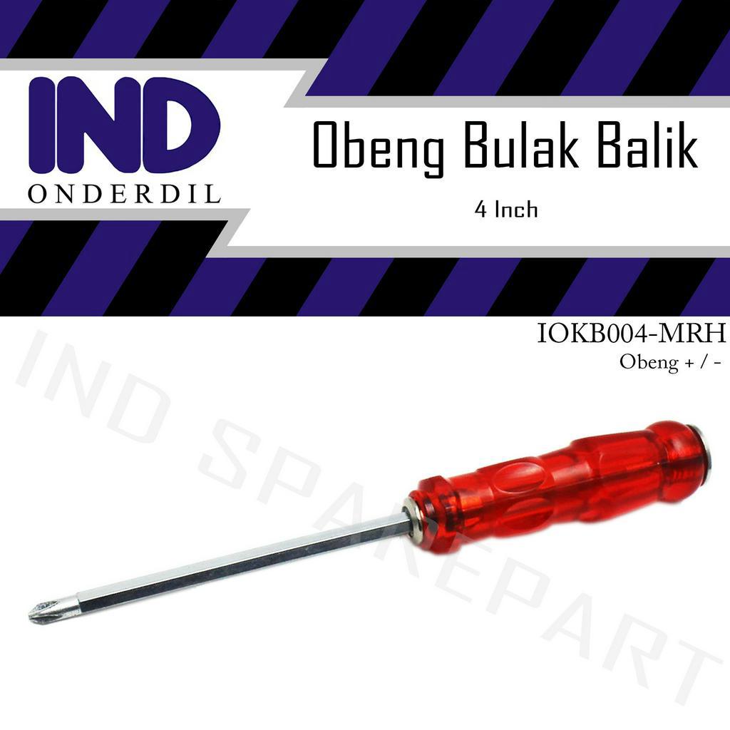 Obeng Merah 2 Way Magnet Bolak-Bulak Balik-BB 4 Inch Plus-Ples Minus-Mines