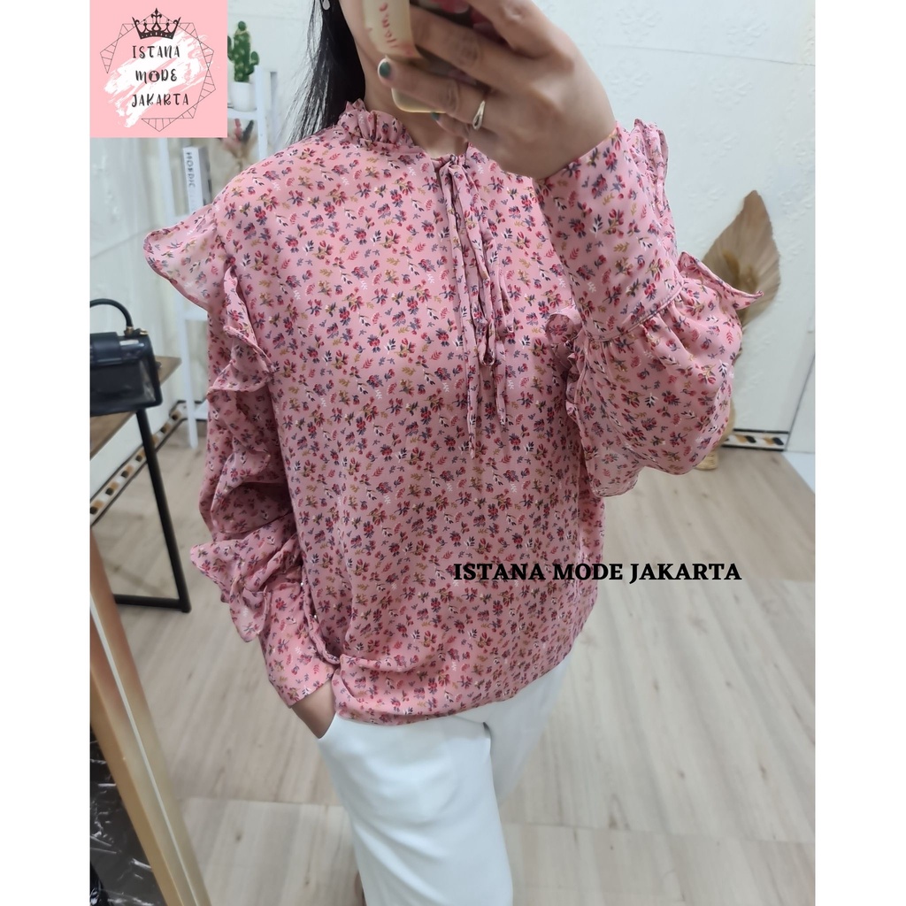 ISTANA MODE JAKARTA Valensa Jumbo baju atasan wanita terbaru blouse korean style blouse wanita lengan panjang-DUSTY-2