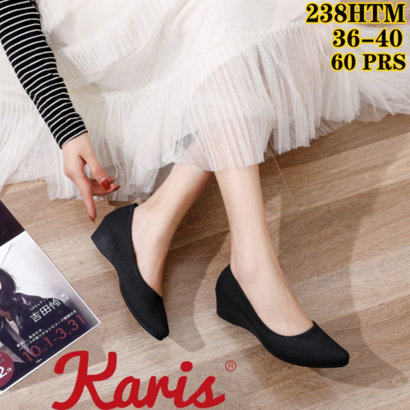 sepatu wedges karis 238-rajut polos sepatu wedges jelly wanita