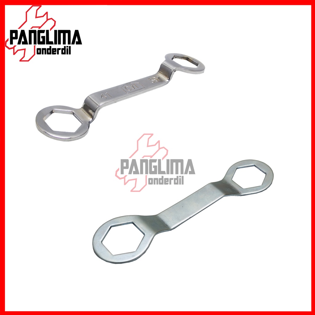 Kunci Pully CVT Semua Jenis Motor Matic Ukuran 39-41 -Pulley-Puly-Puli-Coupling Nut Wrench 39x41-39 x 41- Chrome-Silver