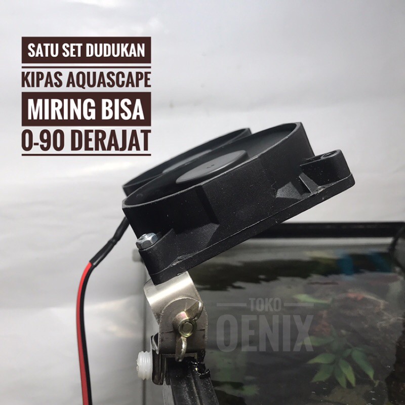 Dudukan miring kipas aquascape satu set kanan kiri | dudukan penjepit kaca flexibel