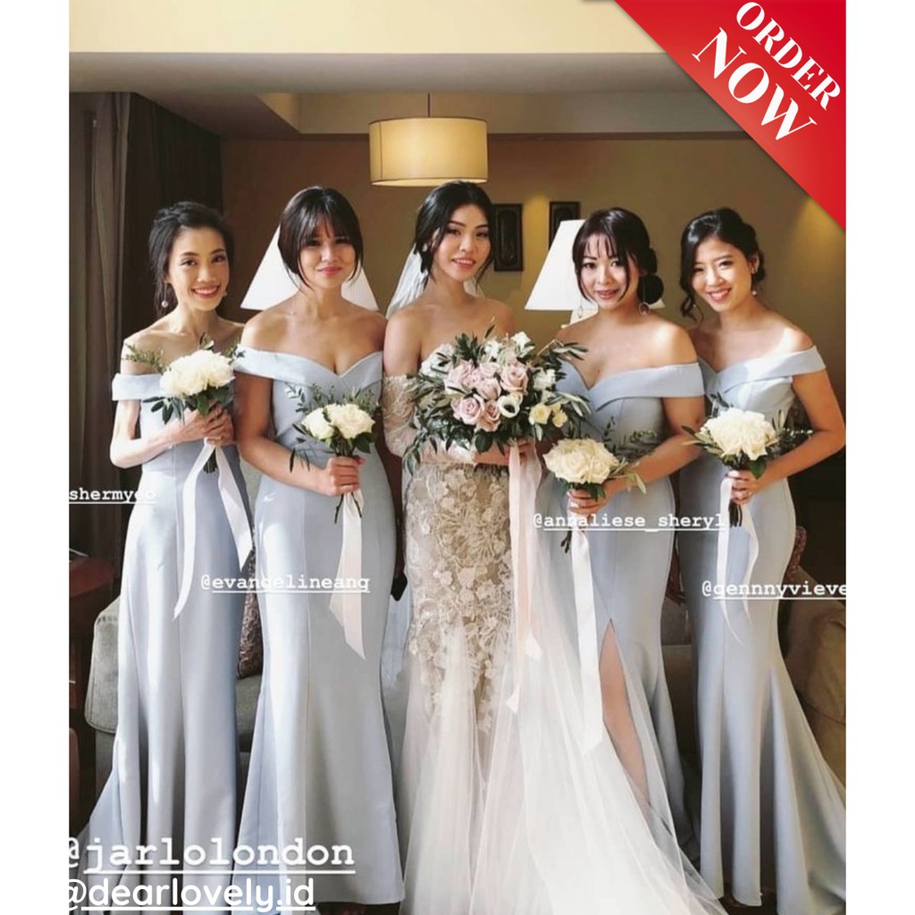 Premium Dress Bridesmaid Dress Pesta Dress Wanita Dress Kondangan Dress Pesta Long Scuba Mermaid Gaun Kekinian 061