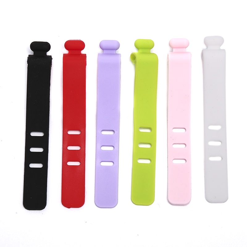 {LUCKID}Silicone Data Cable Organizer Headphone Cord Finishing Buckle Wrap Tie Strap