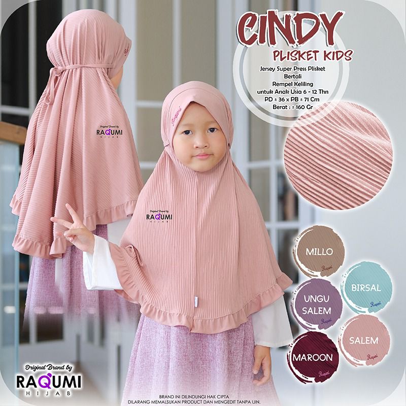 hijab-cindy plisket kids ori raqumi