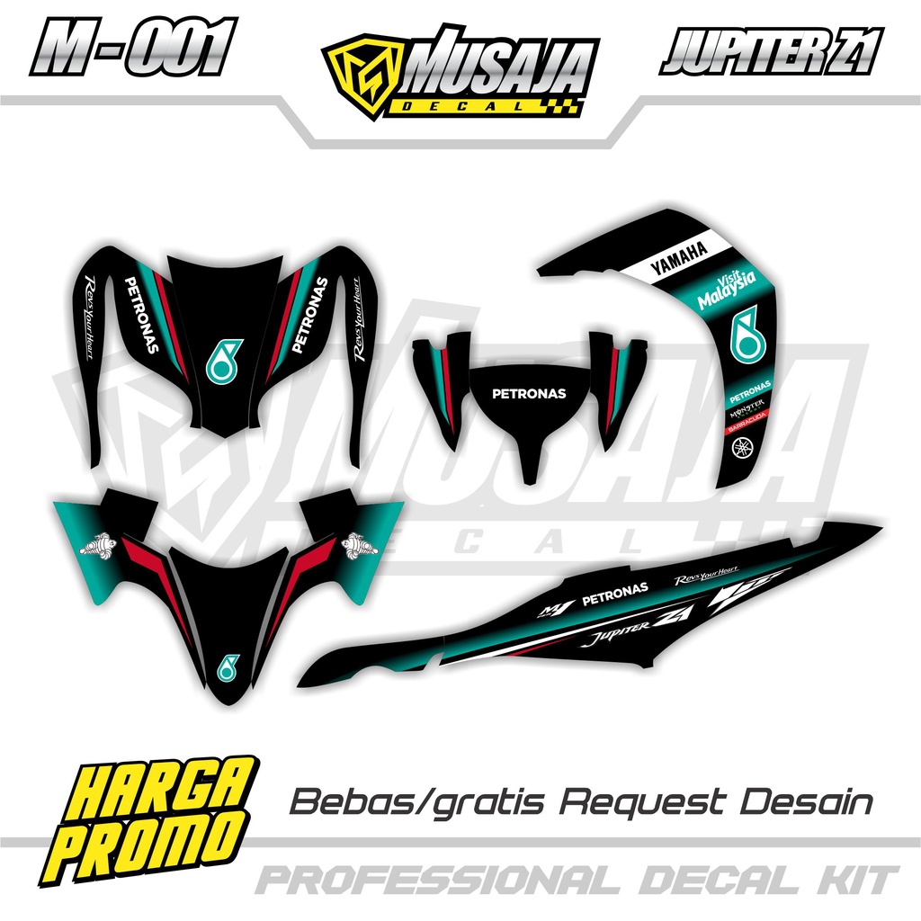 Decal stiker Jupiter z1 full body hitam tosca petronas - stiker jupiter z1 full body motif petronas