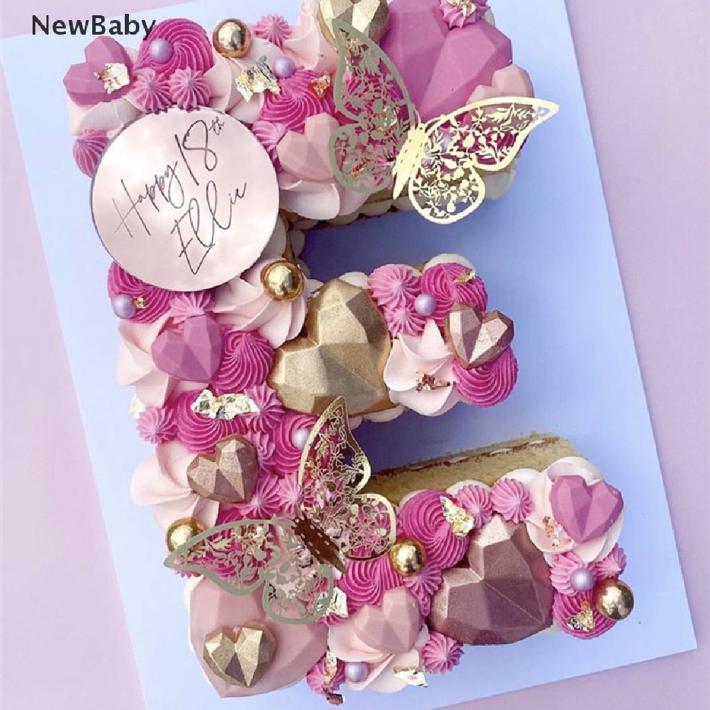 New 12Pcs Hiasan Kupukupu Bahan Metal Warna Gold Untuk Dekorasi Topper Kue