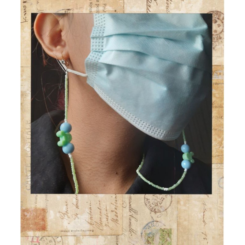 Strap Masker Mickey Mouse Green Strap Mask DIY Korea Strap Masker