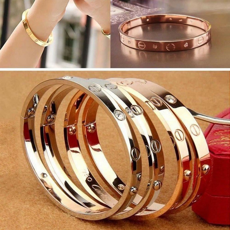  Gelang  baja titanium perempuan gesper perhiasan pasangan 