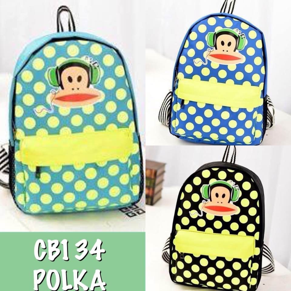 Tas Ransel/ Tas Sekolah Anak Paul Frank Polka Import CB134