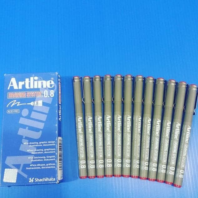 

Pendrawing- Termurah Drawing Pen Merah Artline 0.8 Terjamin -Drawing-Pen.