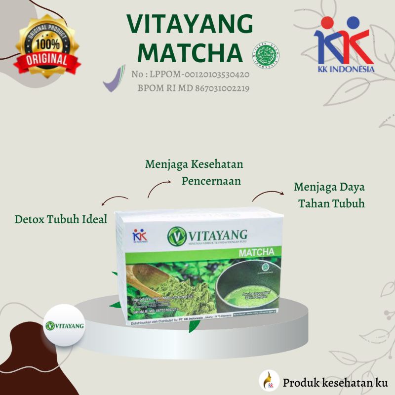 

vitayang Matcha Minuman Teh Hijau ber Klorofil 10 Sachets HEMAT BUY 3