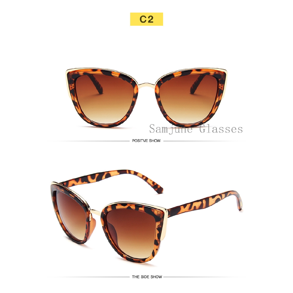 (YUZHU) Kacamata Hitam Model Cat Eye Klasik Vintage Untuk Wanita