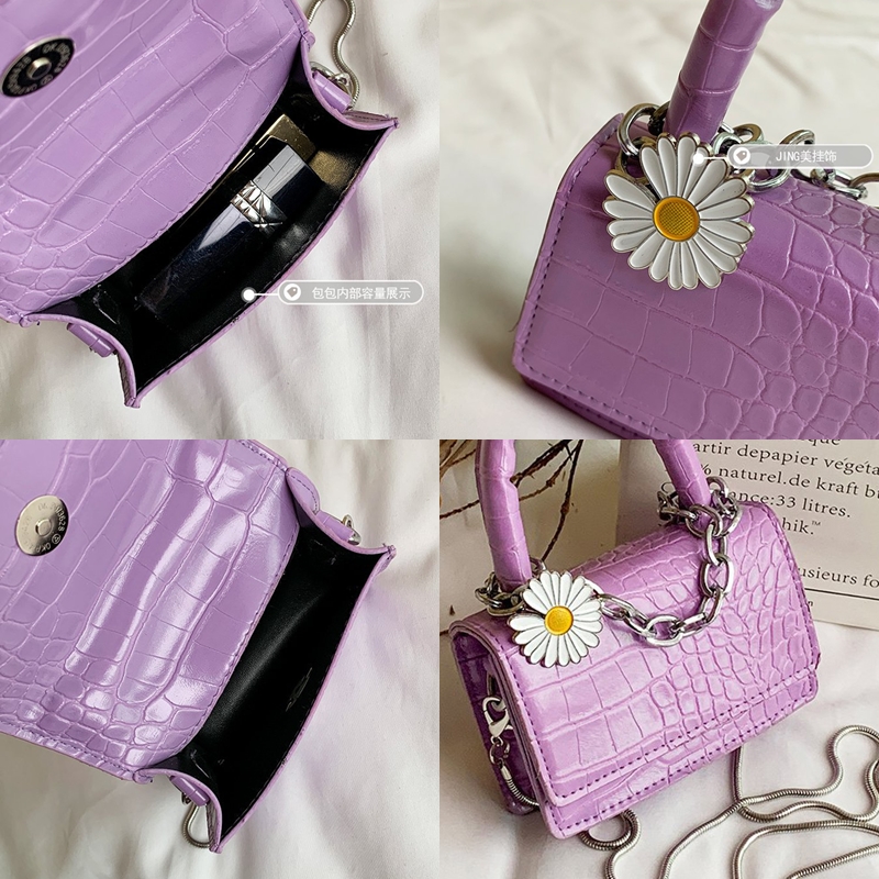 [ Clearance Sale! ] Tas Selempang Wanita Sling Bag Croco With Daisy Rantai Import