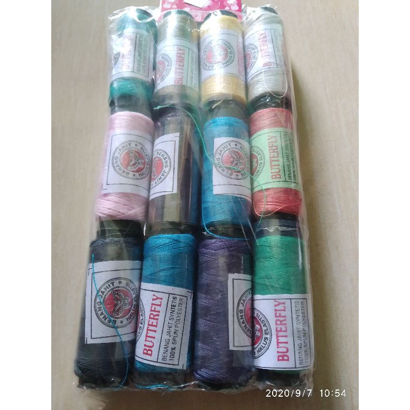 {1SET ISI 12PCS} Benang Jahit / Benang Baju / Benang Polyester / Benang Warna / BENANG JAHIT ISI 12 GULUNG / BENANG JAHIT TANGAN BESAR (PERPACK ISI 12 PCS)