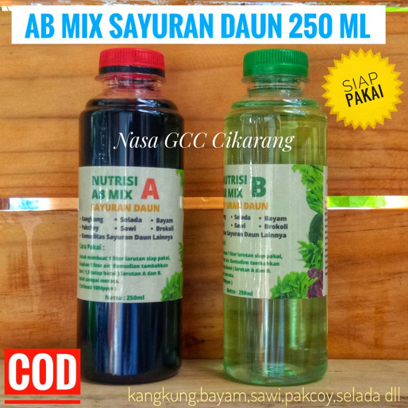 AB MIX SIAP PAKAI 250ML PUPUK AB MIX SAYURAN DAUN HIDROPONIK PRAKTIS