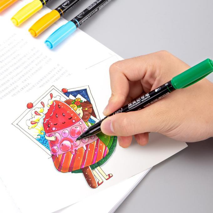 

(PERALATAN MENGGAMBAR) DELI FINE LINER / SPIDOL BERWARNA DUAL TIP 0.5-1.0MM ISI 12WARNA S571 TERBARU