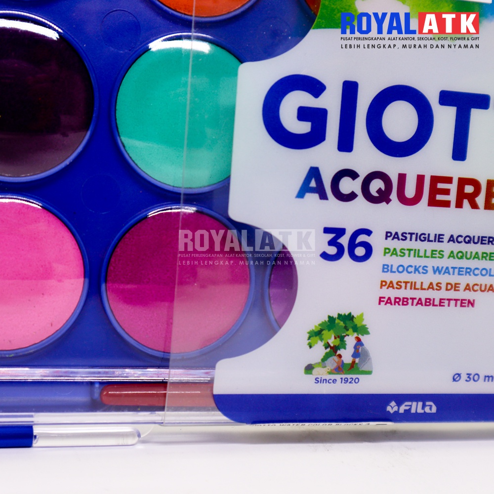 Giotto Cat Air Water Color Aquarel Acquerelli 36 Warna 30 ml FREE Kuas