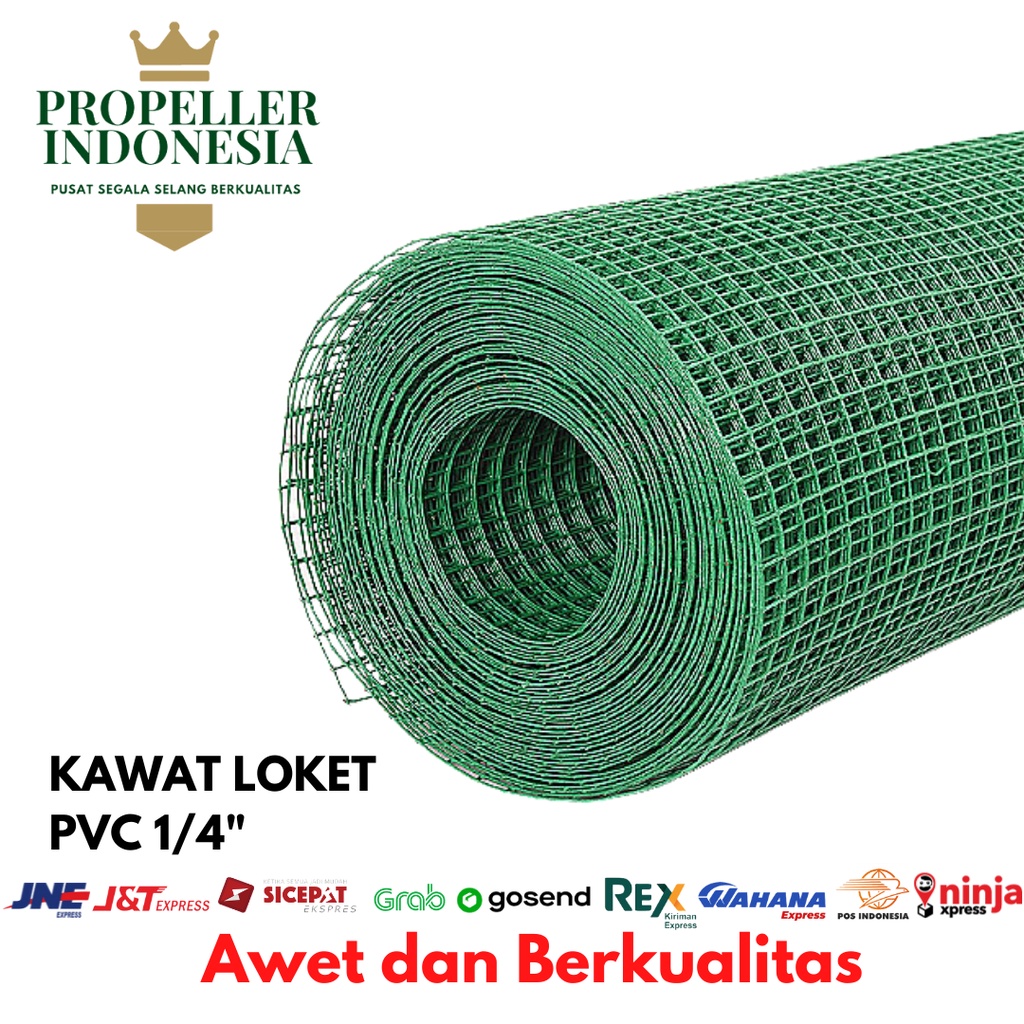 Kawat Loket PVC Kawat Hijau Kawat Ayakan Ram PVC Hijau 1/4 Inch