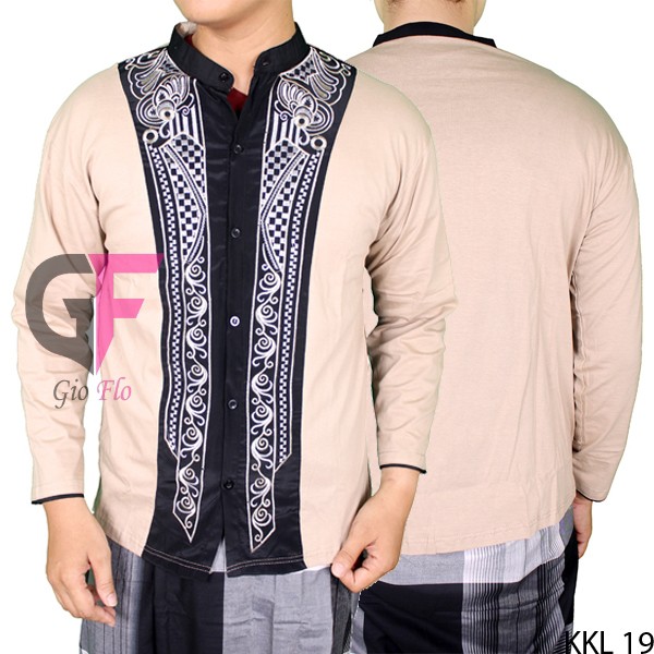 GIOFLO Koko Lengan Panjang Muslim Pria Modern Cream / KKL 19