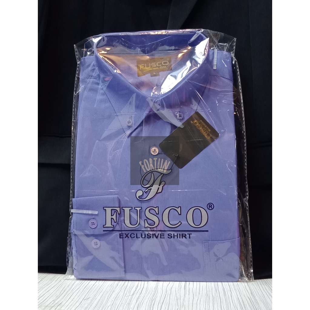 Kemeja Fusco Ungu Muda(LAVENDER)✓ Kemeja Polos Tangan Panjang