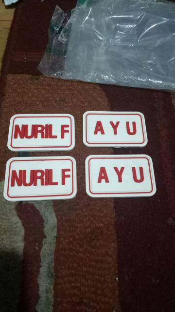 Custom Nametag/Papan Nama/Label Dada Pesanan Khusus Patch Rubber