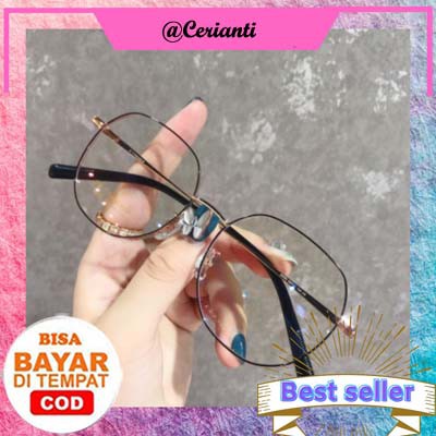 Kacamata Baca Frame KM100 Anti Radiasi Metal Gaya Retro Untuk Pria / Wanita_Lynn Design
