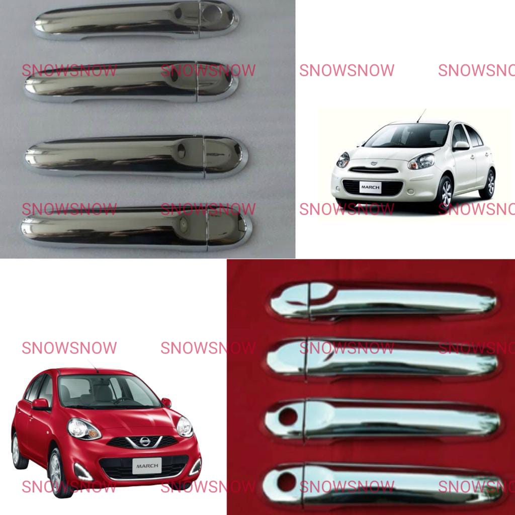 Cover Handle Pintu Nissan March 1 2 Lubang 4pcs Chrome