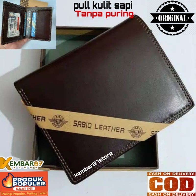 Dompet Kulit Asli pria 100% Kulit Sapi TAHAN API Kulit Motif pull up