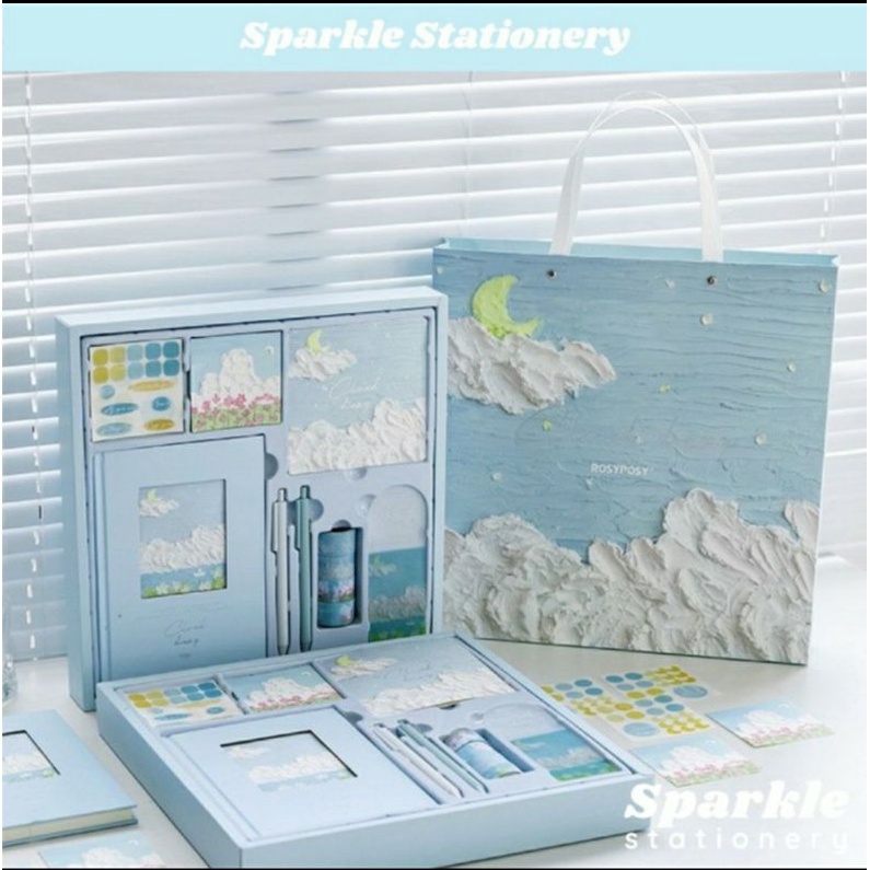 

Rosy Posy Gift Set Notebook Diary Free Gift Bag Lengkap 122 Items