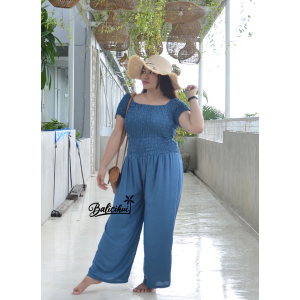 Balicihui Jumpsuit Jumbo Jumpsuit Sabrina Jumpsuit Plus Size Big Size Jamsut Jamsuit Panjang Wanita