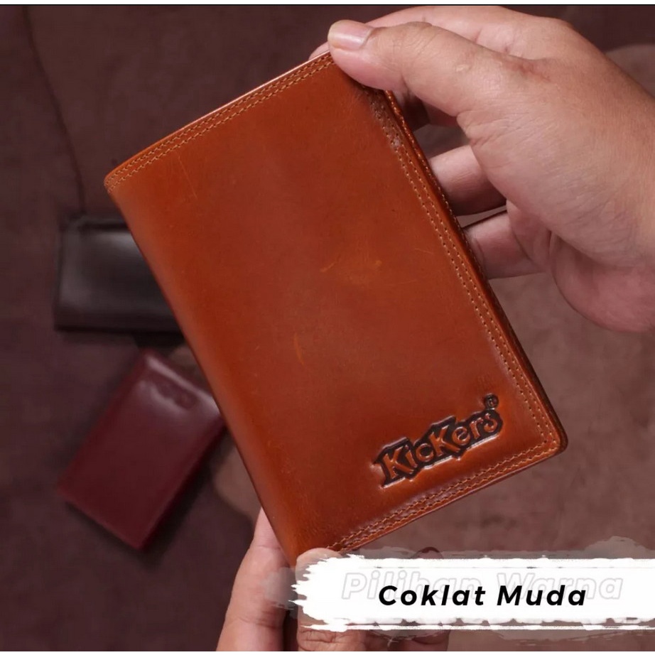 Dompet Pria Kulit Sapi Asli Model Berdiri Lipat Termurah